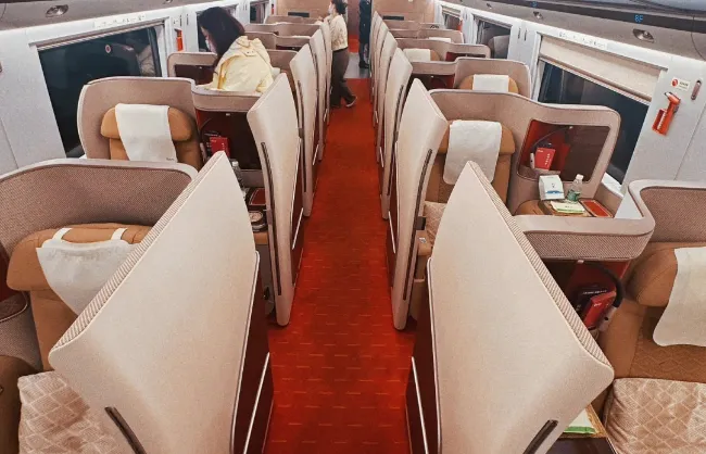 Business class seats on intelligent high-speed trains