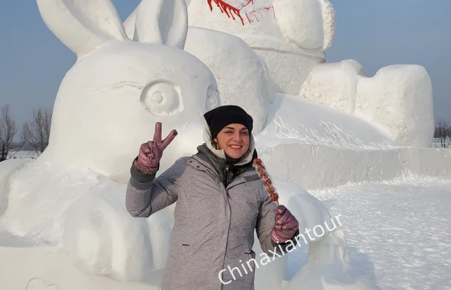 A client on Harbin ice festival tour and ate Sugarcoated Haws