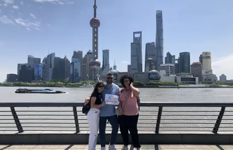 Shanghai tour clients at the bund